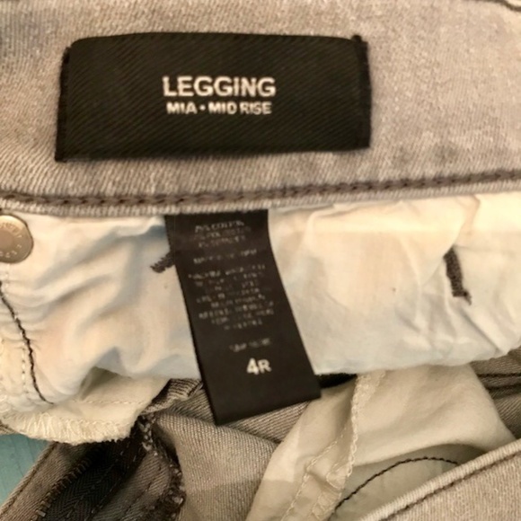 Express Distressed Gray Mid Rise Jean  Legging - Picture 4 of 4